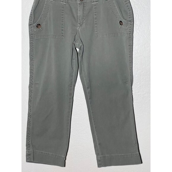 Jag Women's Classic Fit Olive Green Cropped Pants Straight Leg Size 8 - Picture 4 of 16